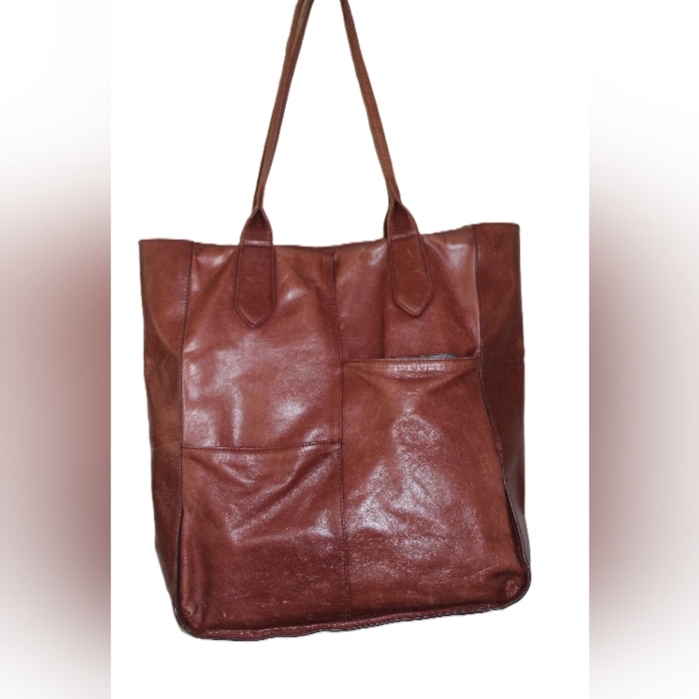 Vintage Genuine Leather Tote!